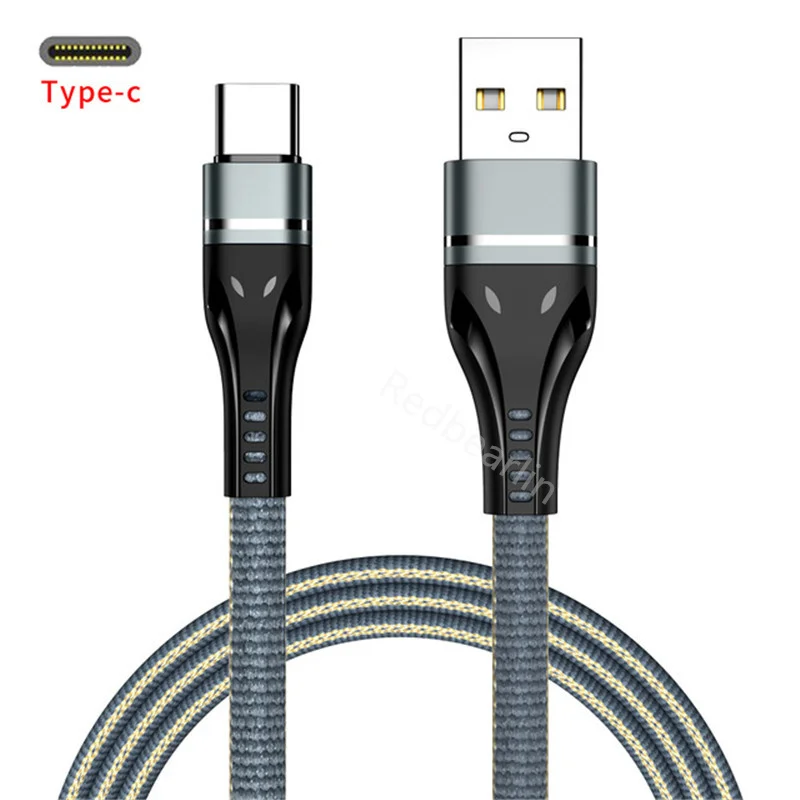 200 шт./лот 3A текстильный плетеный кабель USb Type-c Micro 1 м 3 фута для Samsung Galaxy s10 s20 Note 10 htc