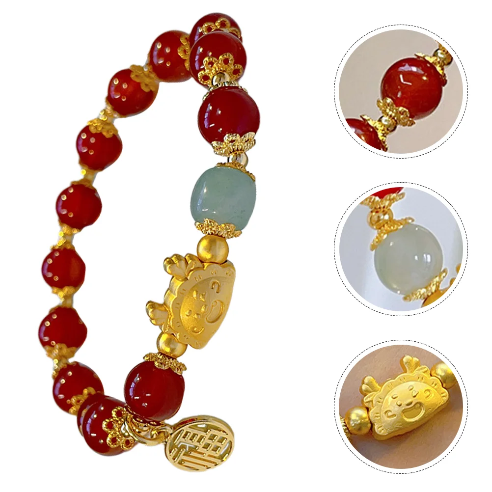 

Красный декоративный браслет для мужчин и женщин, украшение для запястья с кристаллами и бусинами