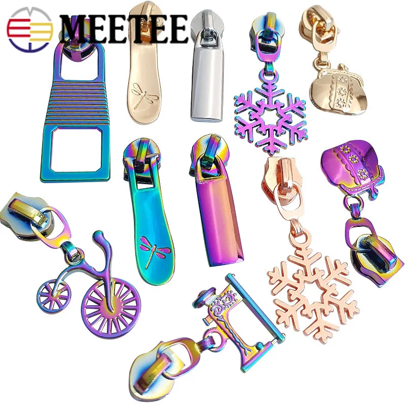 

5Pcs 5# Zipper Pull Slider for Nylon Zip Tape Decorative Zips Head Repair Kits Bag Clothes Jacket Replacement Sewing Accessories