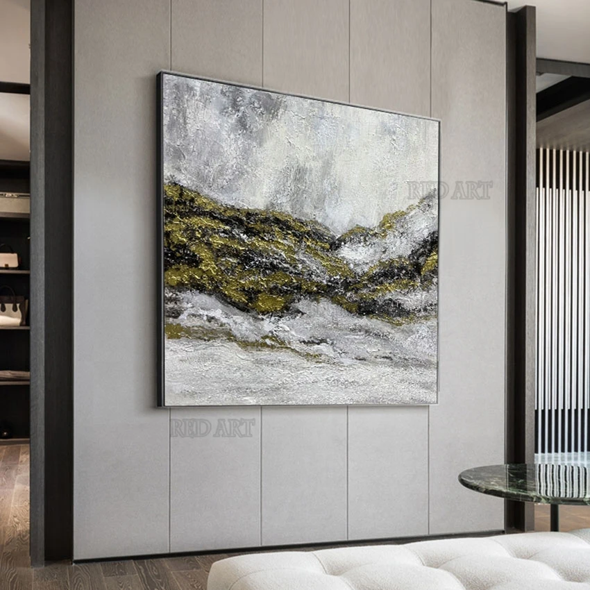 

Texture Gray Acrylic Wall Art Home Entrance Decor Oil Painting On Canvas Wall Picture Handmade Item As Gift Frameless