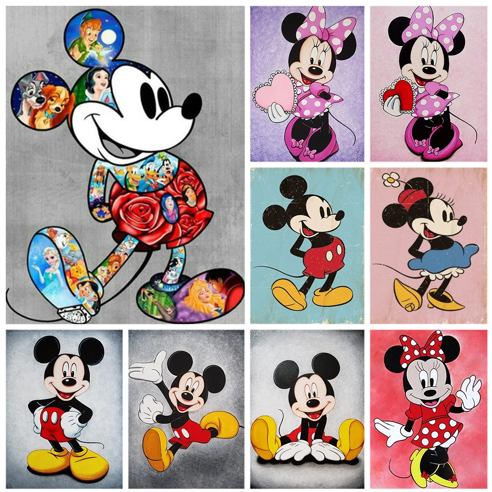 

Disney 5D DIY Diamond Painting Cartoon Minnie Mickey Mouse Full Drill Diamond Embroidery Picture Rhinestones Mosaic Home Decor