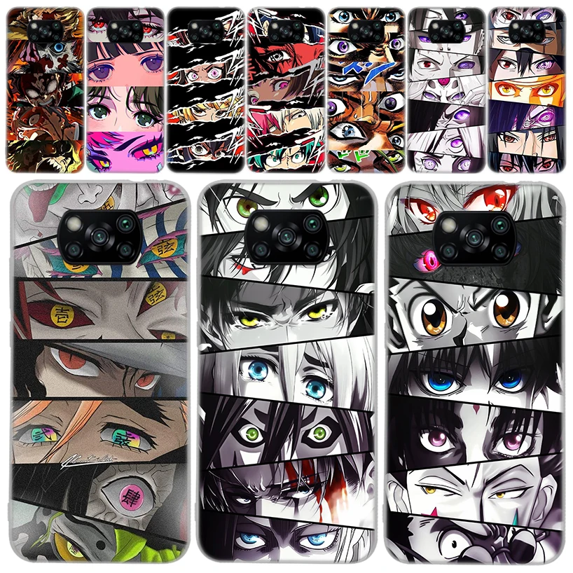 

Прозрачный мягкий чехол с аниме рисунком комиксов манга глаза для Xiaomi Mi 12T 11T 10T 9T Pro 12X 11i 13 12 11 10 9 8 Lite 5X 6X CC9 Housi