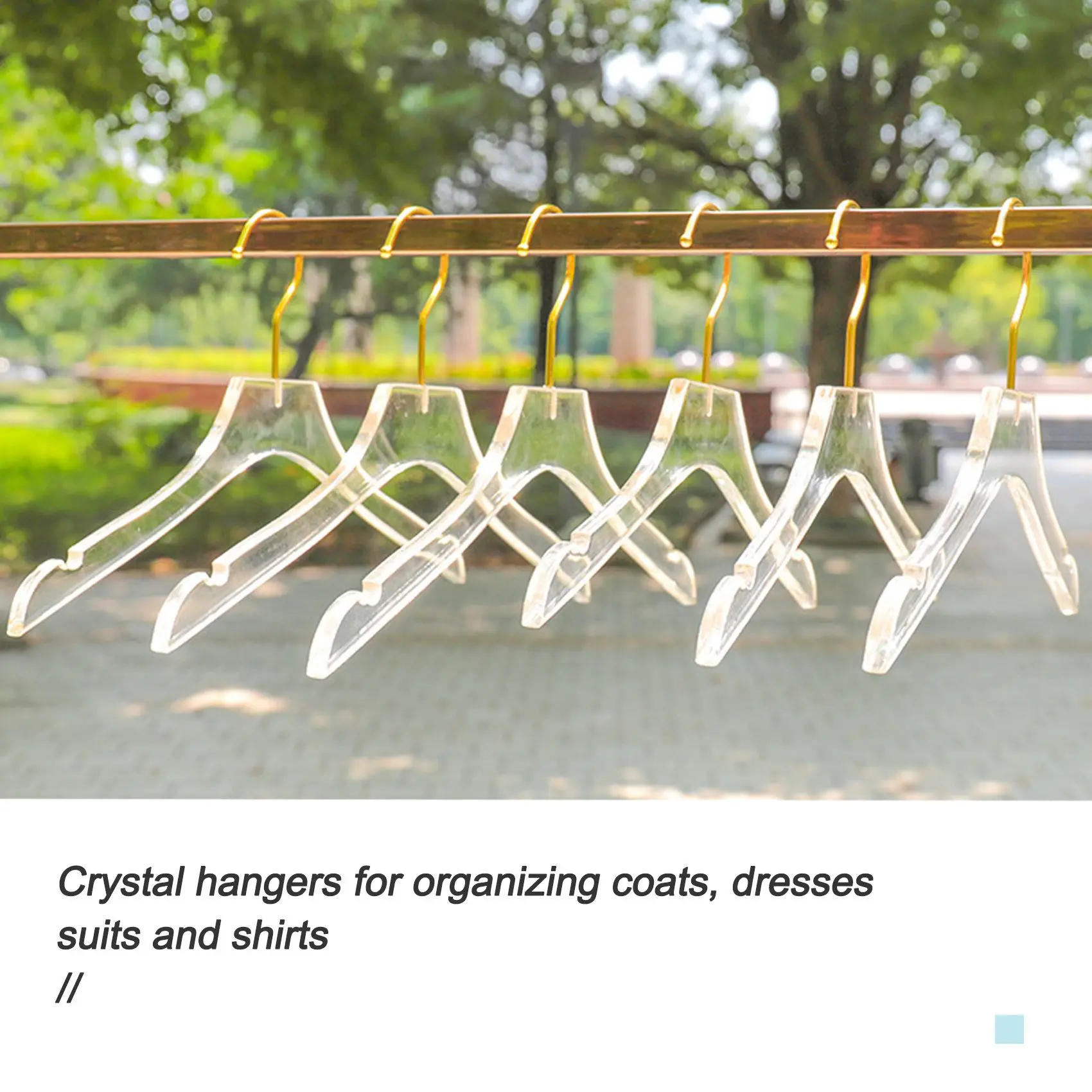 

5 Pcs Clear Acrylic Clothes Hanger with Gold Hook, Transparent Shirts Dress Hanger with Notches for Lady Kids S