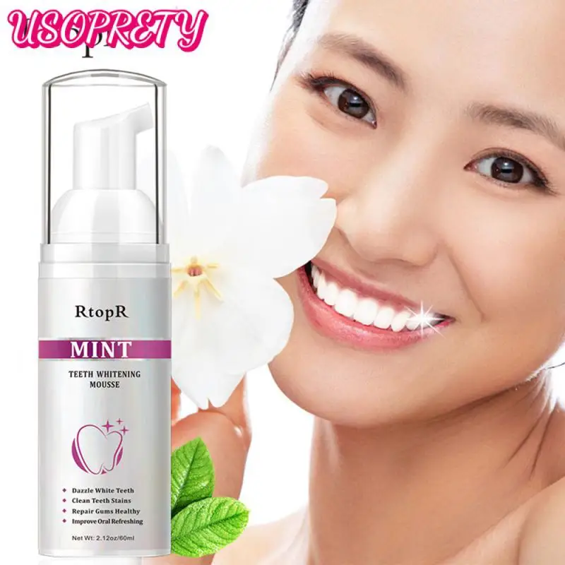 

Teeth Cleansing Whitening Mousse 60ml Removes Stains Teeth Cleaning Oral Hygiene Mousse Toothpaste Stain Healthy