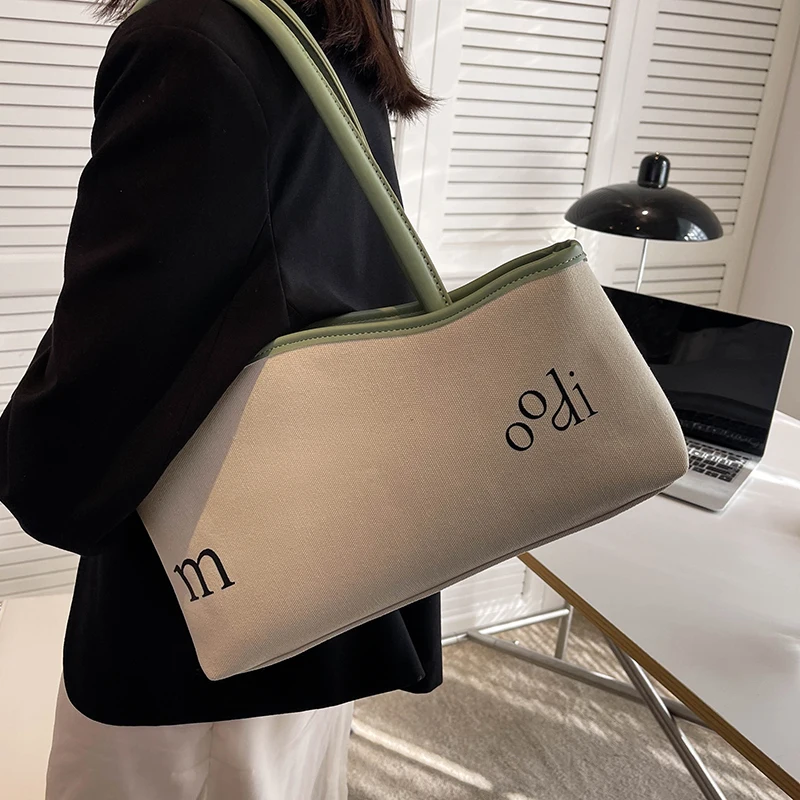 

Summer Handbag Women's 2022 New Fashion Large-capacity Canvas Tote Bag High-end Commuter Shoulder Bag