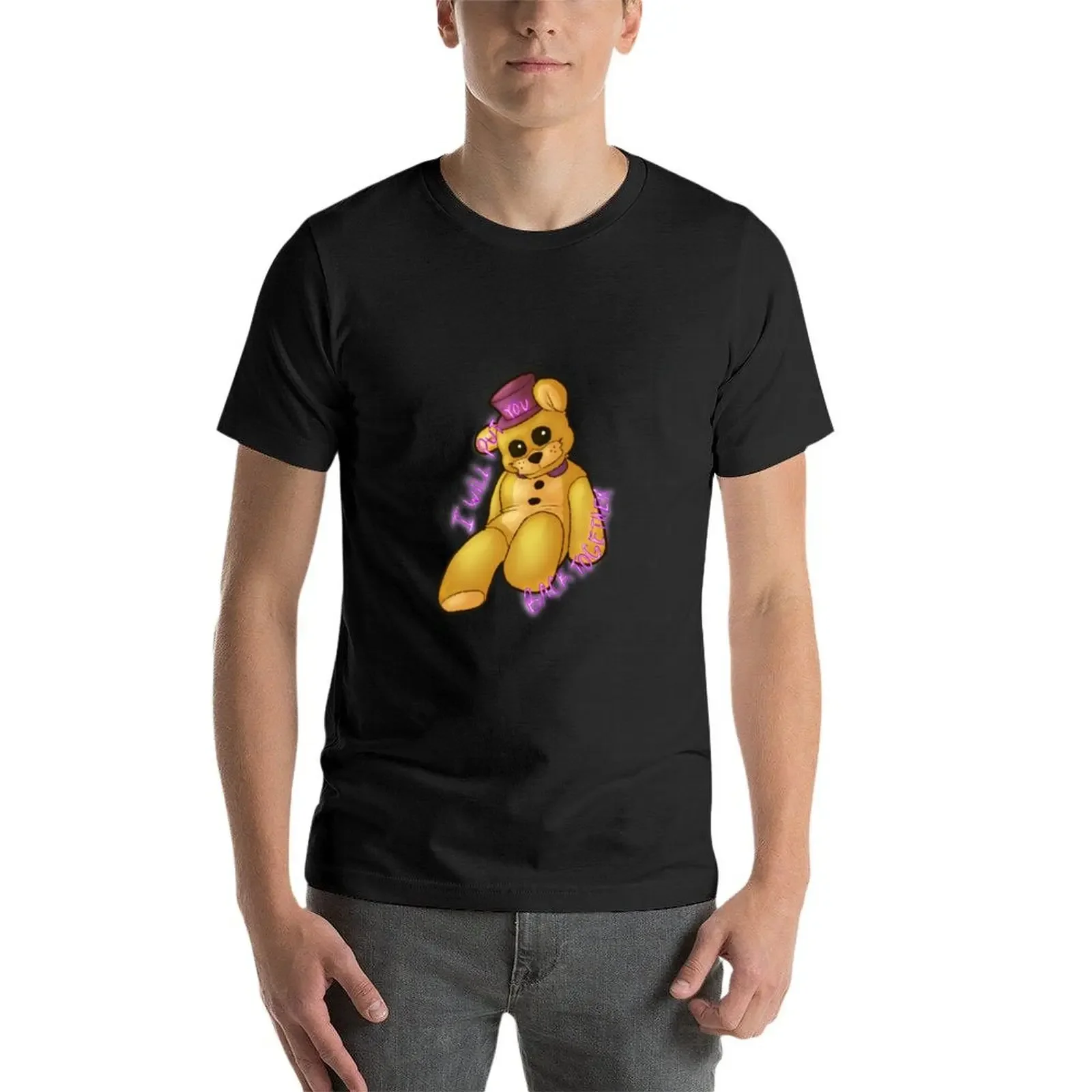 Плюшевая футболка Fredbear летняя одежда с рисунком аниме большие размеры мужские