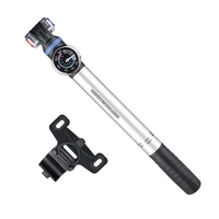 bike pump portable aluminum alloy inflator with pressure gauge mini handheld tire inflator device for road mountain bicycles