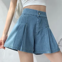 denim blue shorts women thin versatile raw commute casual simple high waist jeans female bottoms summer 2022 new nice quality