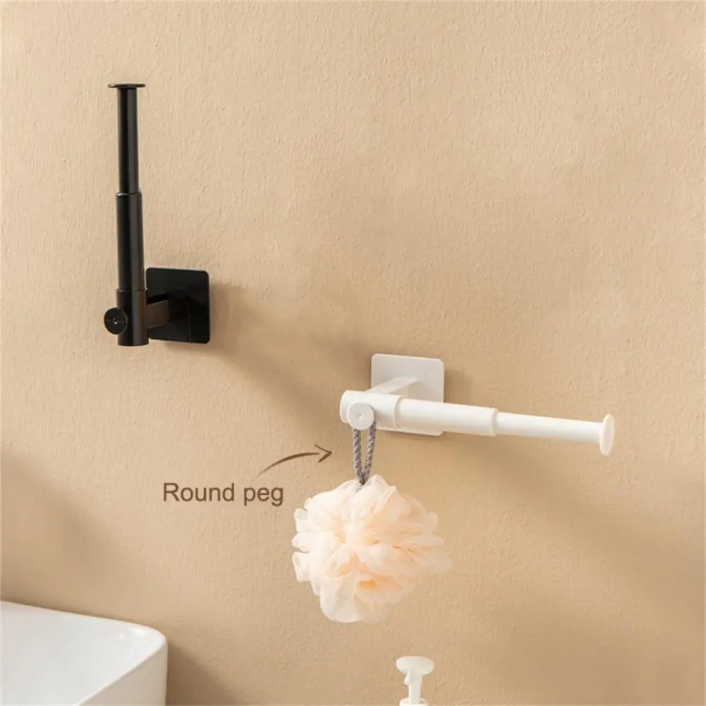 

Wall Hook Punch-free ABS Telescopic Comfortable Grip L-shaped Towel Rack Hanger Hook for Living Room