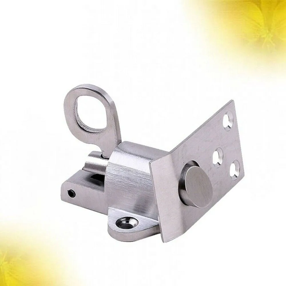 

1PC Stainless Steel Door Lock Spring Bolt Lock Long Lasting Simple Metal Suitable For Drawing Process Door Hardware