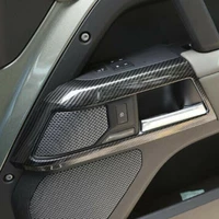 2pcsset abs carbon fiber inner door handle frame trim for land rover defender 2020 2022 car accessories