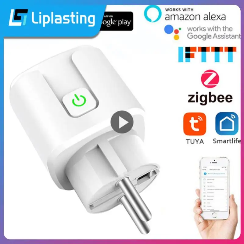 

Wireless Smart Power Socket 20a Remote Control Smart Plug Timer Voice Contro Tuya Smart Home Eu Plug Zigbee Outlet