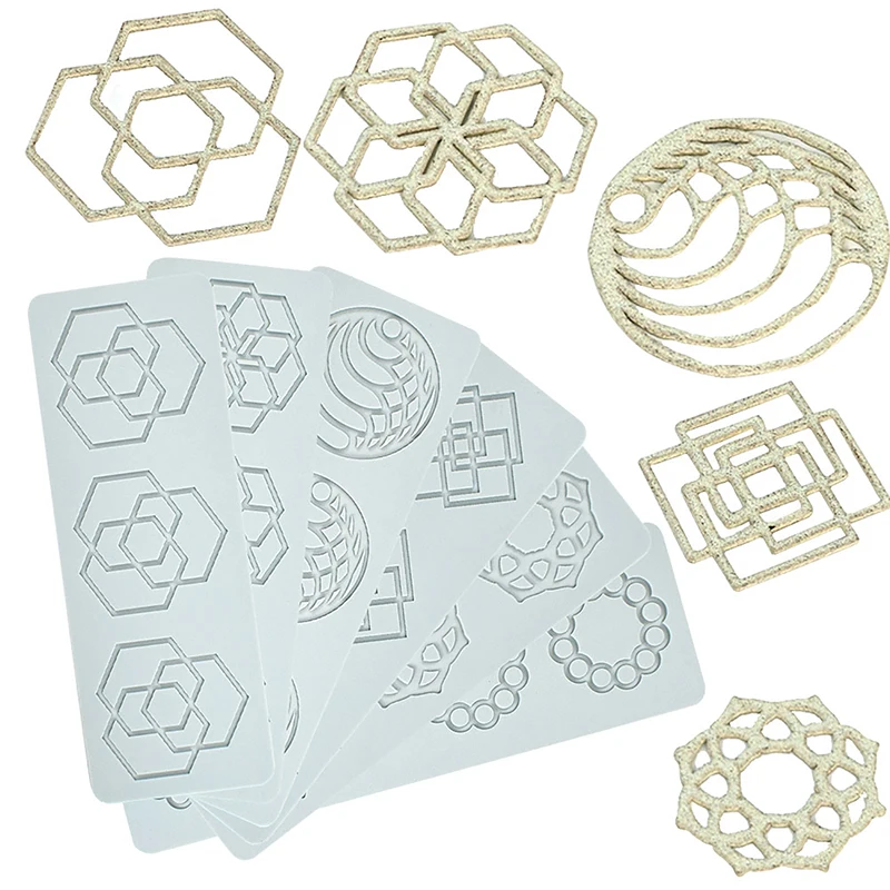 

1Pc Creative Geometry Spiral pattern Silicone Cake Lace Mold Cake Decorating Tool DIY Ring Feather Kitchen Baking Tool