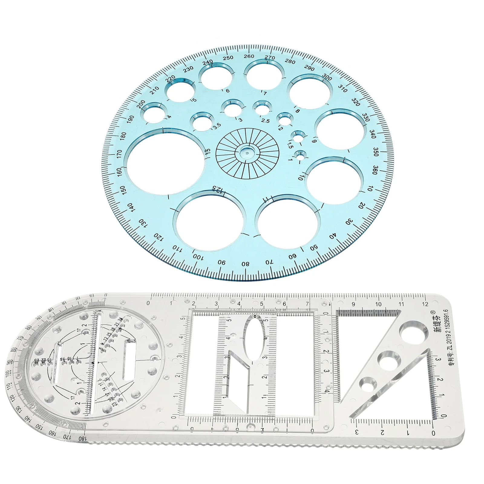 

1 Set Drawing Ruler Measuring Ruler Students Protractor Multifunctional Ruler