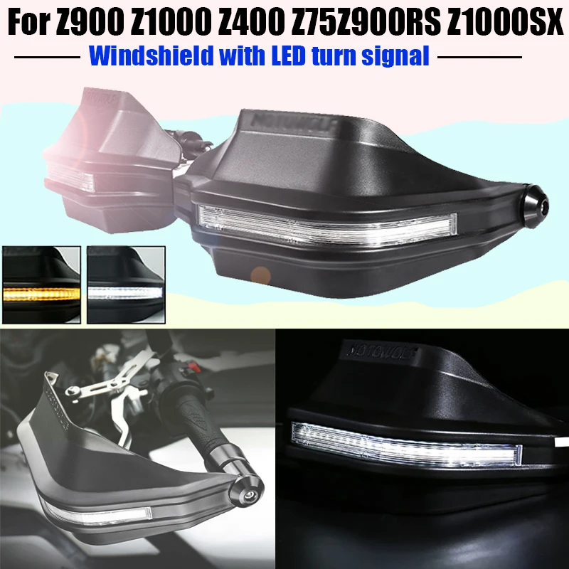 

New Motorcycle Accessories For KAWASAKI Z900 2017 2018 2019 2020 2021 Windshield Handguards with LED Turn Signals