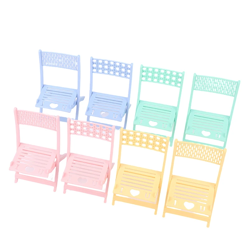 

1pc 1/12 Dollhouse Plastic Folding Beach Chair Dollhouse Furniture Chair for Ob11 BJD Dolls Dollhouse Decoration Accessories