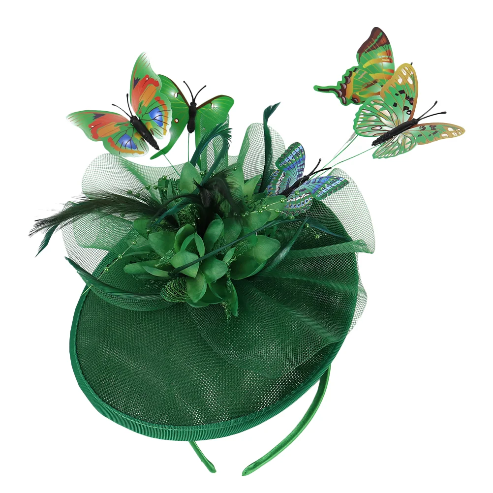 

Butterfly Cocktail Hat Women's Fascinators Tea Party Hair Clips Girls Hats Camo Three-dimensional