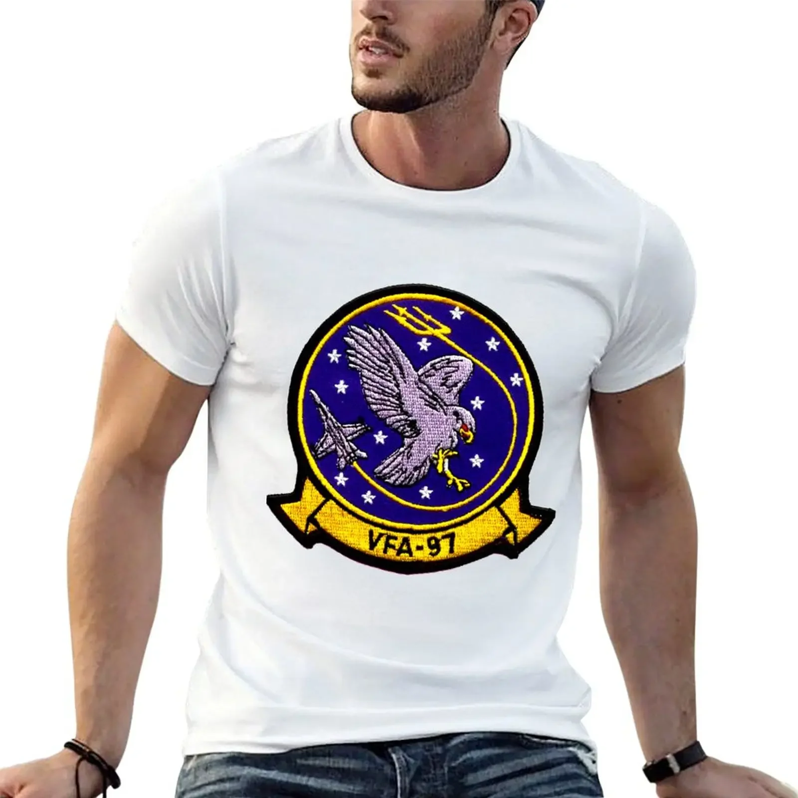VFA-97 Warhawks Patch T-Shirt эстетическая одежда мужская больших размеров