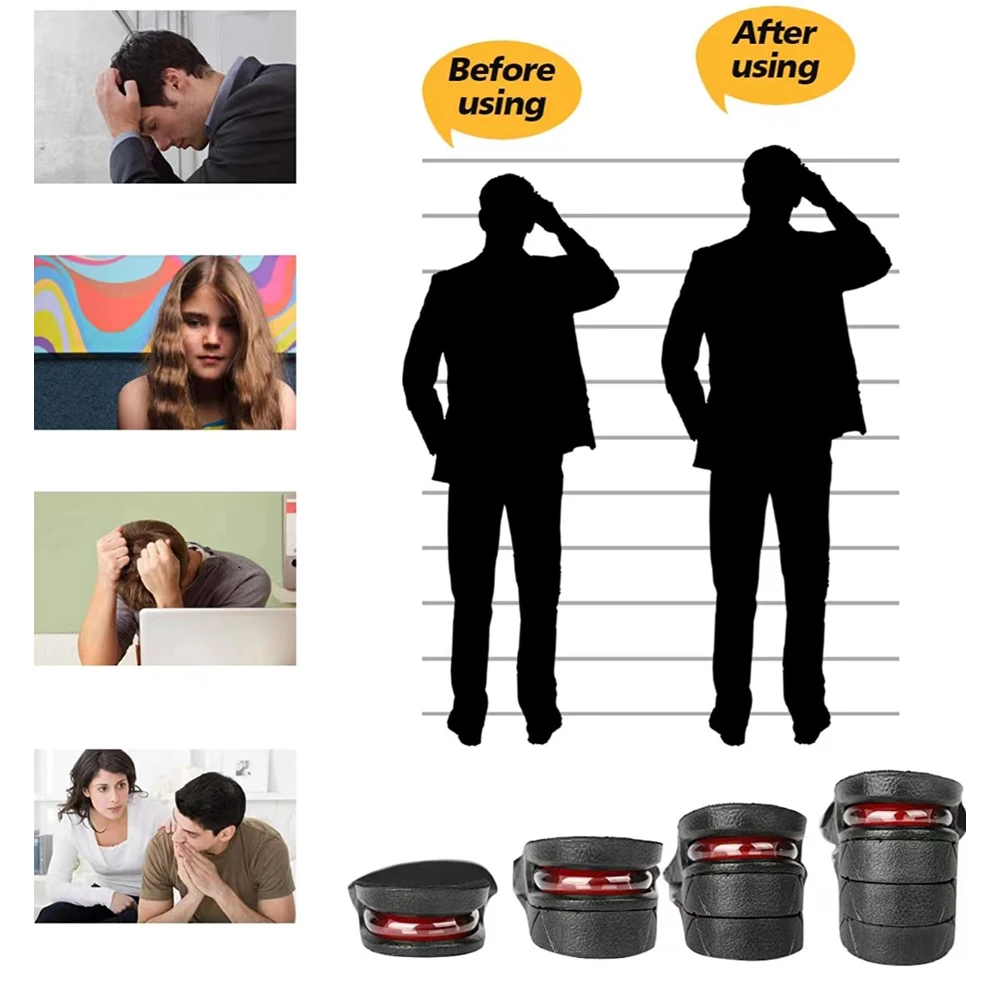 3-7.5cm Invisible Height Increase Insole for Men Women Adjustable Shoe Cushion Heel Lift Insert Taller Shock Absorption Foot Pad