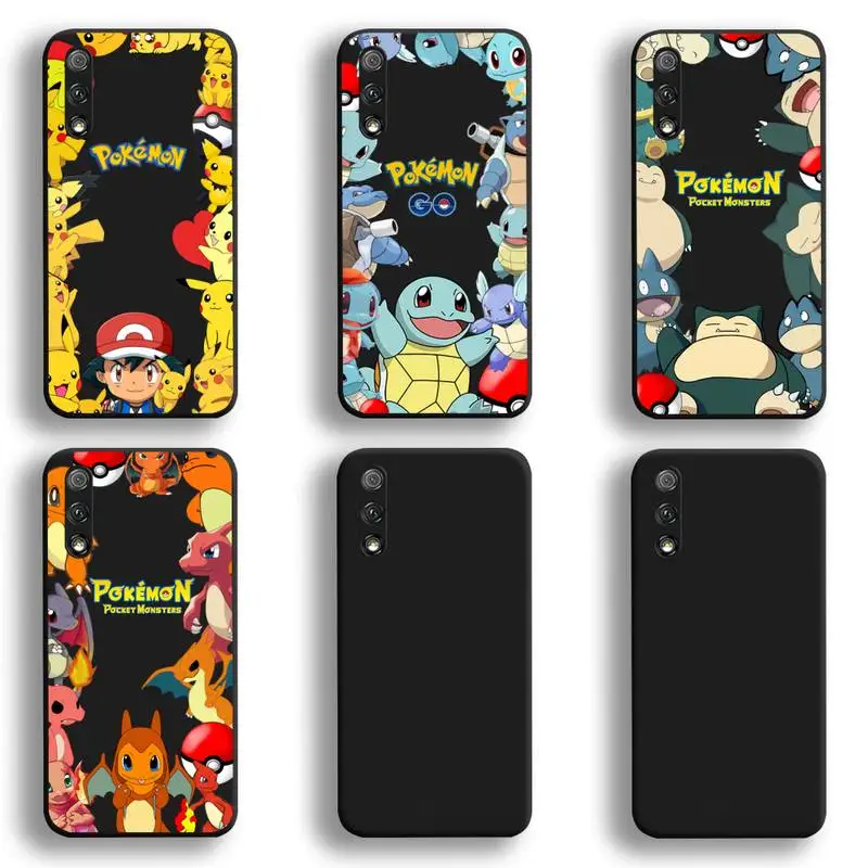 

Pokemon Squirtle Bulbasaur Pikachu Phone Case For Huawei Honor 30 20 10 9 8 8x 8c v30 Lite view 7A pro