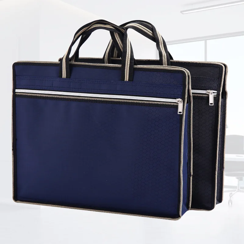 

Bag Portable Nylon Office Business Zipper Handbag Waterproof Men's Briefcase Information Meeting Document