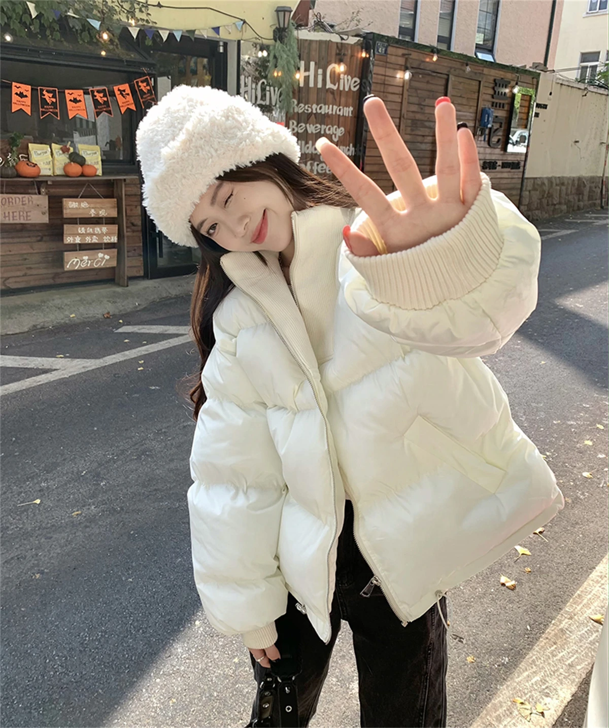 Knitted Cotton Jacket Women's Popular Small Fragrant Bread Jacket Winter 2023 New Small Thick Cotton Jacket