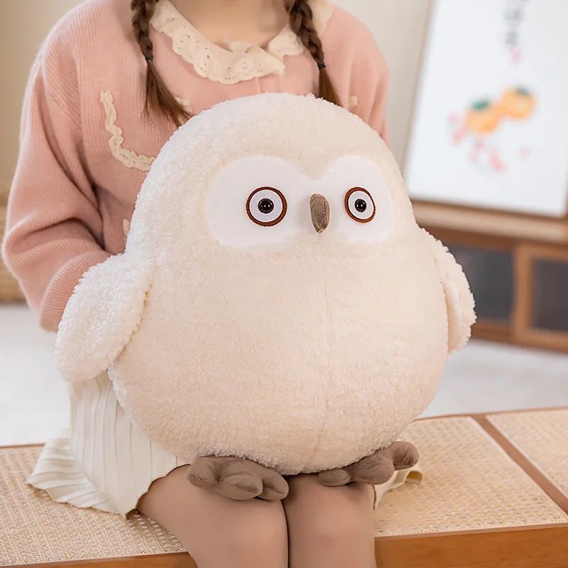 

New 20/30/40CM Cute Standing Bird Doll Stuffed Grey Owl White Owl Cartoon Fatty Plush Other Animals Children Toy Gifts for Kids