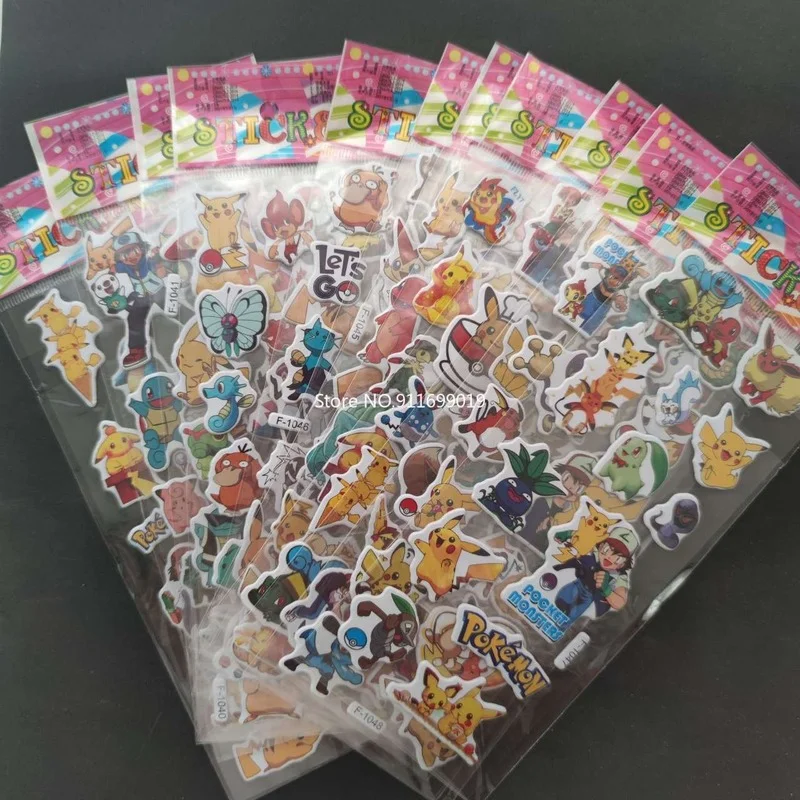 Наклейки для детей виниловые с покемонами Пикачу 12 шт./компл. |