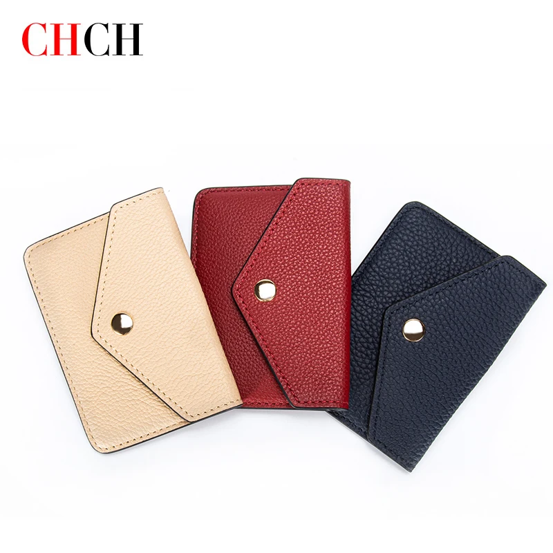 CHCH Fashion Slim Minimalist Wallet Credit Card Holder Luxury Leather ID Card Holder Color Bank Multi Slot Card