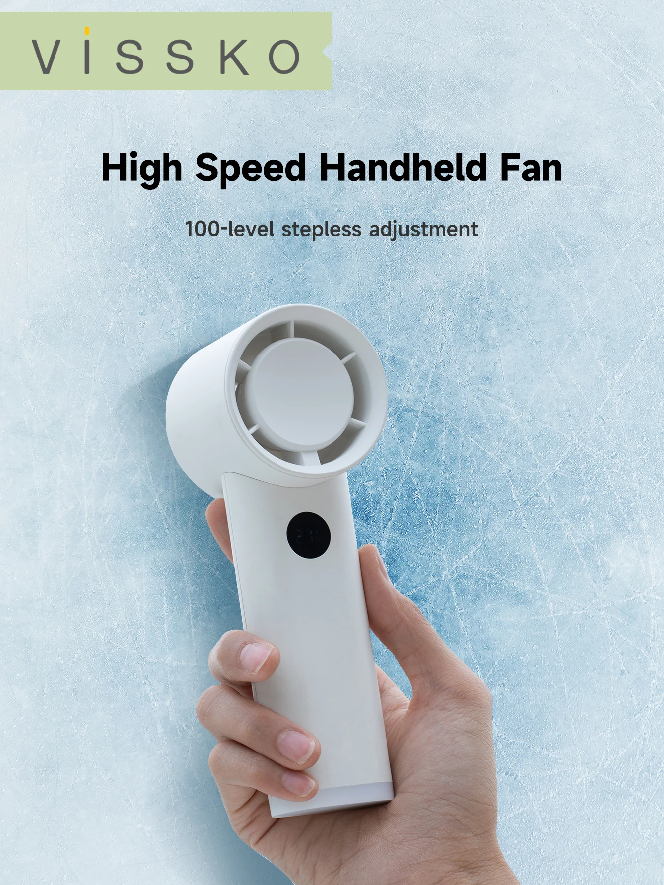 Портативный ручной вентилятор Vissko 100 скоростей ветра мини-ручной без лопастей