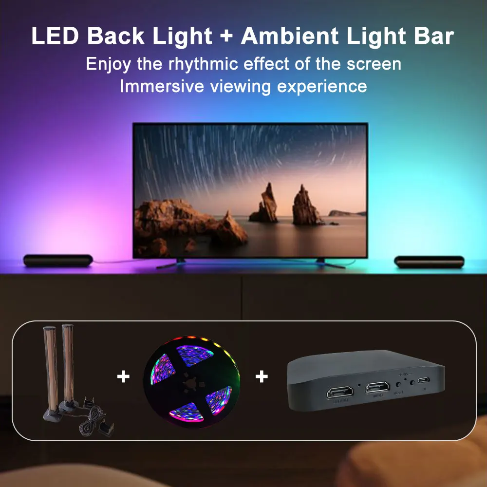 Smart Ambilight TV Led Backlight Fancy Leds 4K HDMI 2.0 Device Sync Box WS2811 RGB LED Strip For TV/PC PS4 24-85 Inch Screen