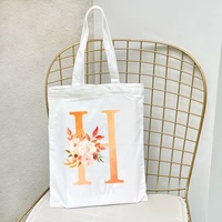 2022 summer new flower 26 letter casual shopping bag shoulder canvas bags large capacity wild messenger bag cute fun handbag