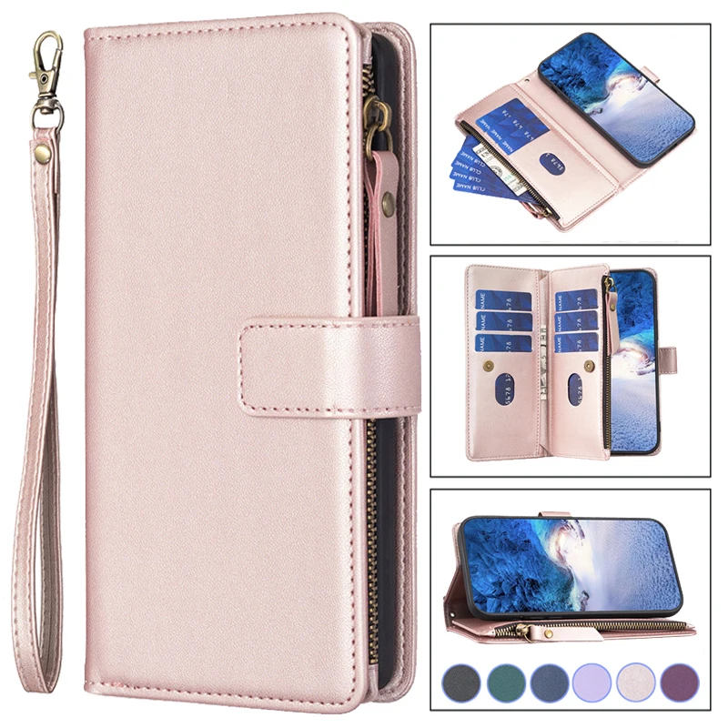 

Double Layer Zipper Wallet Leather Case For Xiaomi 13 Lite Civi 2 12T 12S 12 11t Pro 11 Lite 5G NE 12X Card Slots Flip Coverings