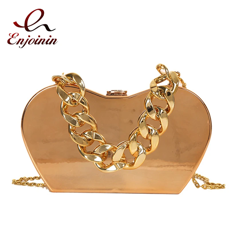 

Gold Box Shaped Big Chain Purses and Handbags for Women Party Clutch Chic Ladies Wedding Evening Bag Designer Crossbody Bag