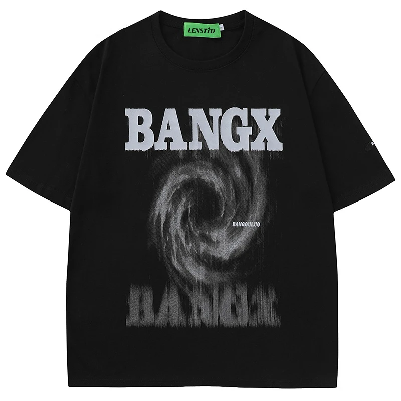 

Футболка мужская оверсайз с коротким рукавом, повседневная хлопковая тенниска с графическим принтом в стиле хип-хоп, уличная одежда в стиле Харадзюку, лето