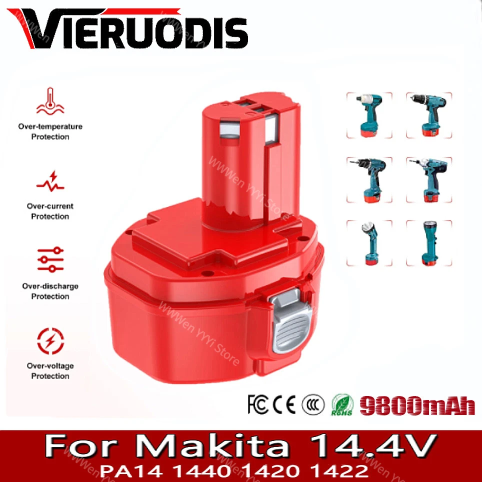 Перезаряжаемый аккумулятор для беспроводной дрели Makita PA14 1433 JR140D 1420 6280D 6281D 6333D