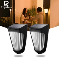 led solar wall lights outdoor waterproof garden yard decoration deck path porch fence lamp
