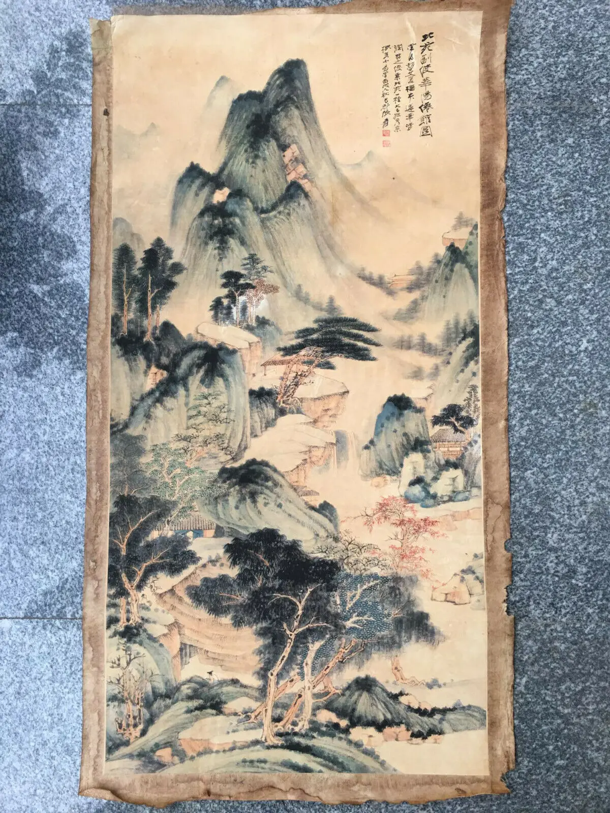 

Китайский Старый свиток Чжан дацянь-Хуаян картины сказочного зала рисовая бумага
