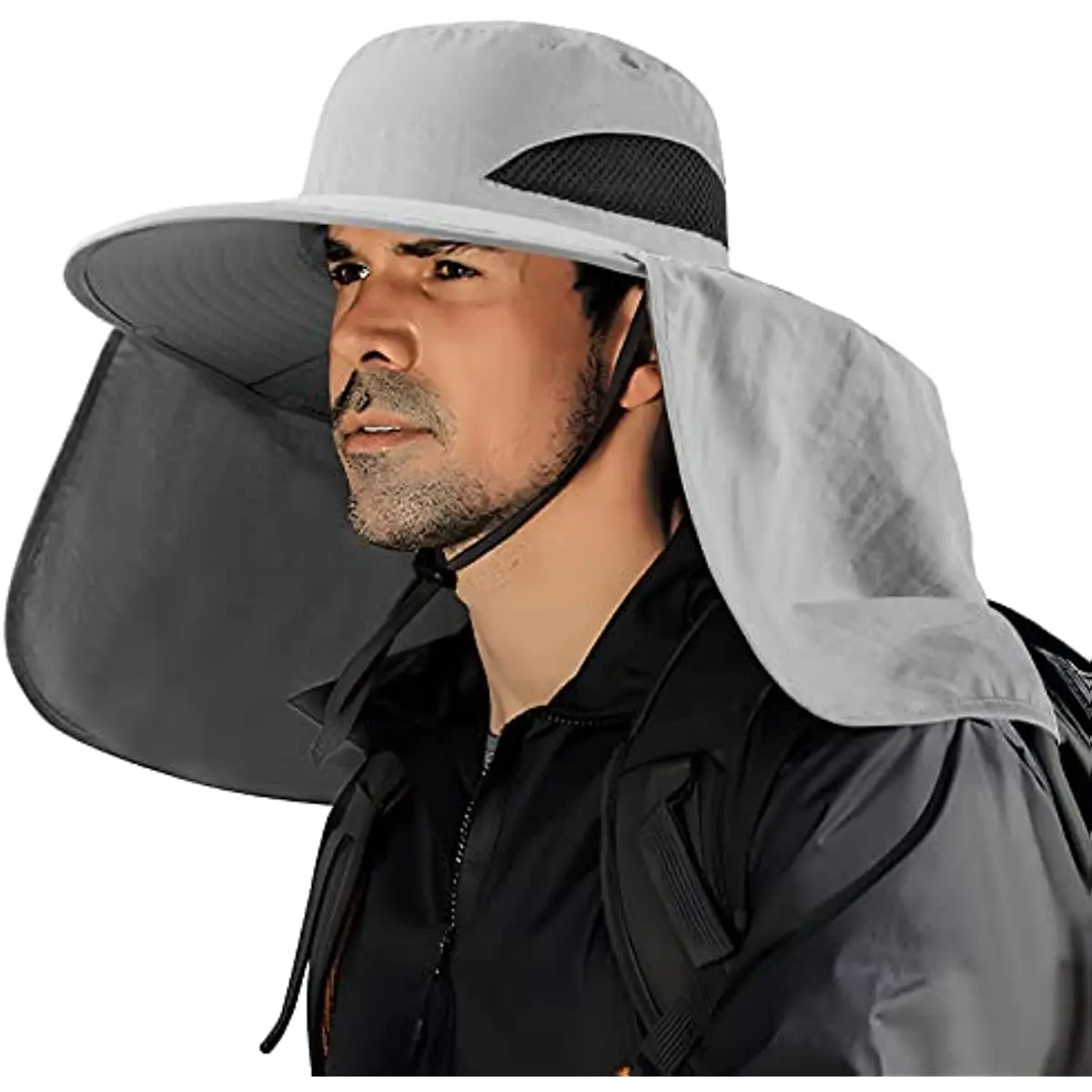 

Шляпа для рыбалки для мужчин и женщин, уличная Водонепроницаемая Панама с широкими полями и защитой от УФ лучей, Солнцезащитная шляпа UPF50 + с клапаном на шею