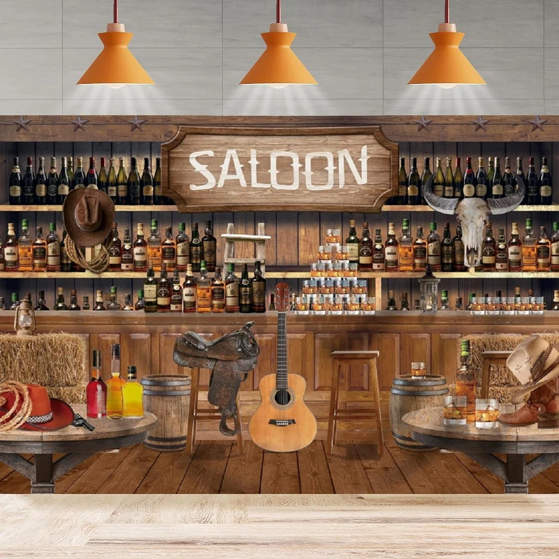 Задний фон для фотосъемки с изображением ковбоя в западном стиле дикого