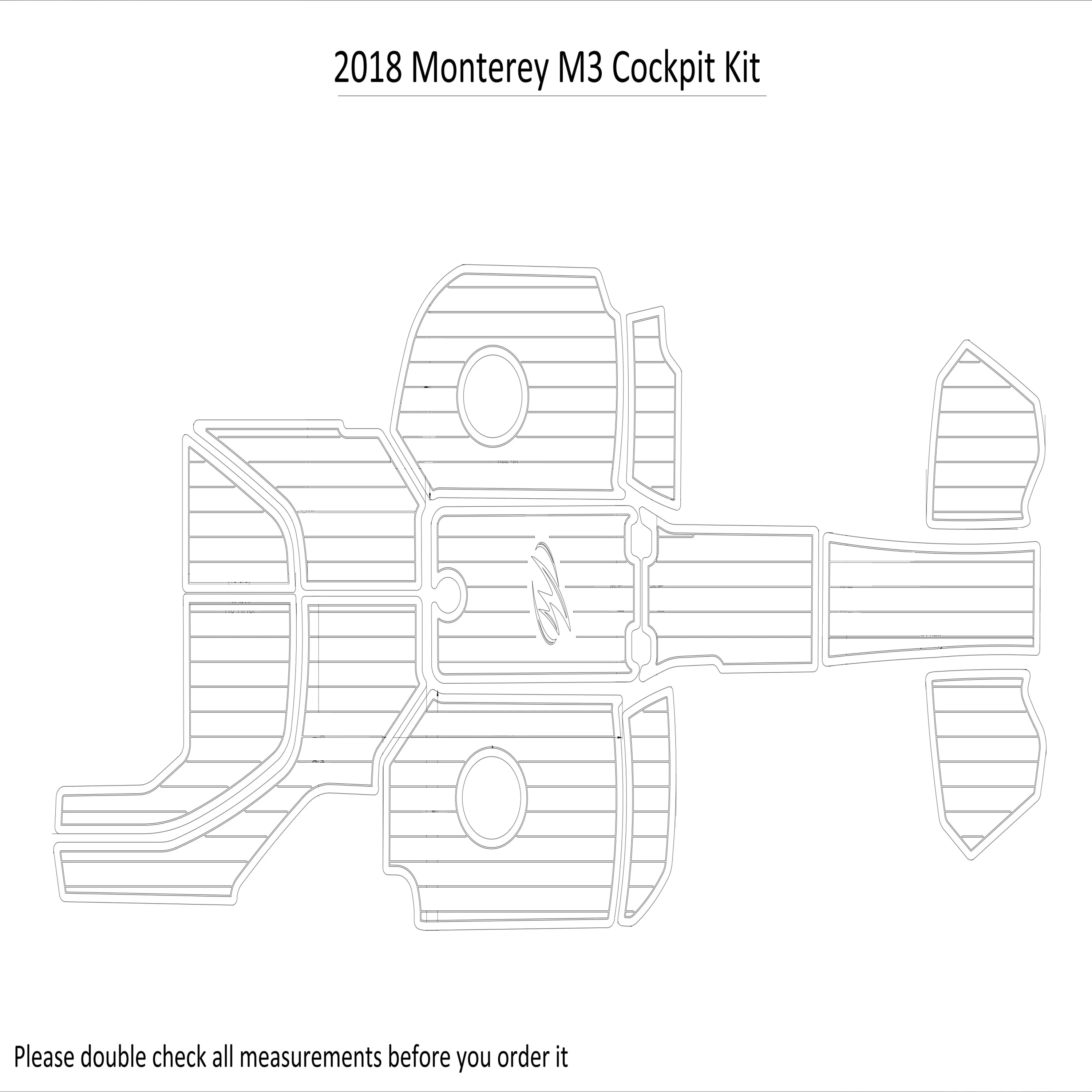 2018 Monterey M3 Cockpit Kit Boat EVA Faux Foam Teak Deck Floor Pad Flooring