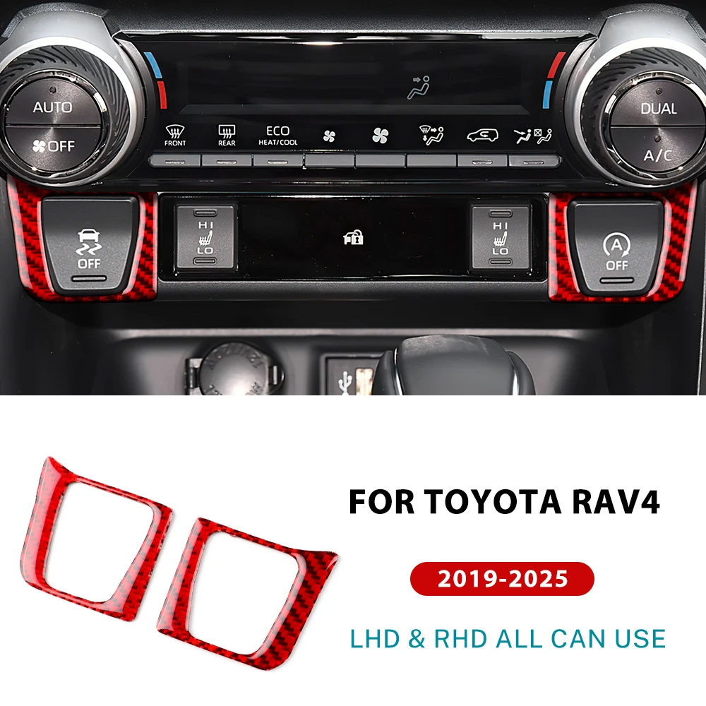 

Настоящая мягкая наклейка из углеродного волокна для Toyota RAV4 XA50 2019 2020 2021 2022 2023 2024 2025 LHD RHD Автомобильное центральное управление AC Frame Trim