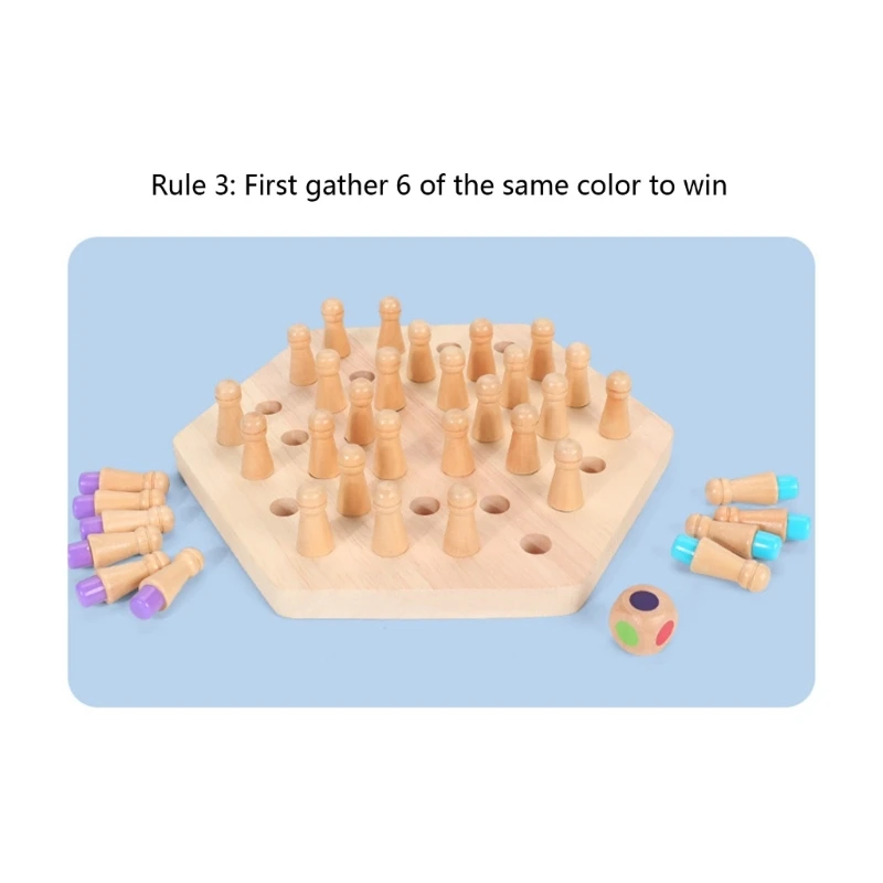 

N80C Memory Chess Brain Teaser Toy Wooden Memory Match Chess Game Memory Game