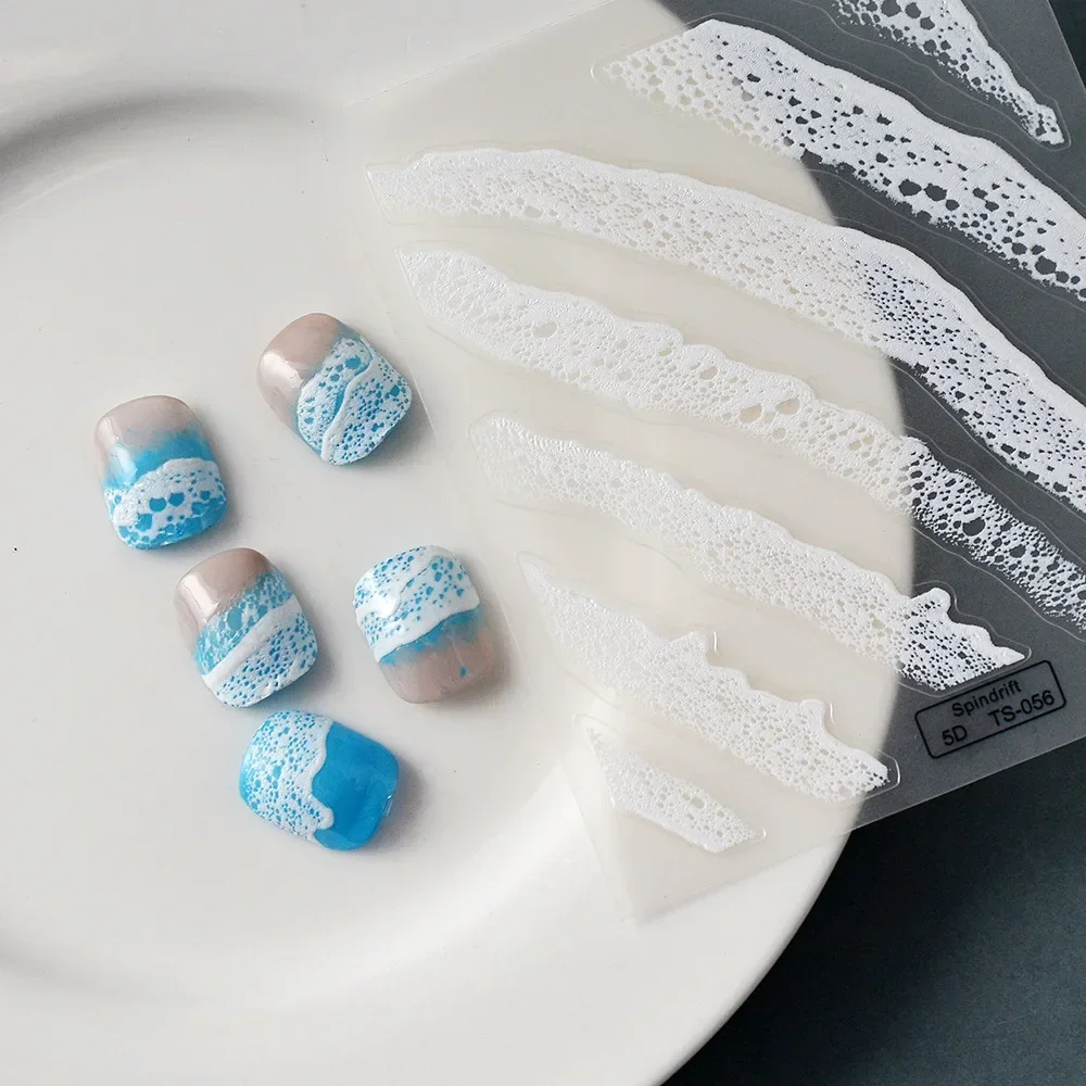 

Summer INS Nail Stickers Ocean Wave Full Nail Art Adornment White Waves