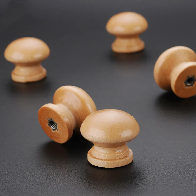 

5/10pcs 2.5X2CM /2.7X3.3CM Natural Wooden Cabinet Drawer Wardrobe Door Knob Pull Handle Plain Circle Handles Furniture Hardware