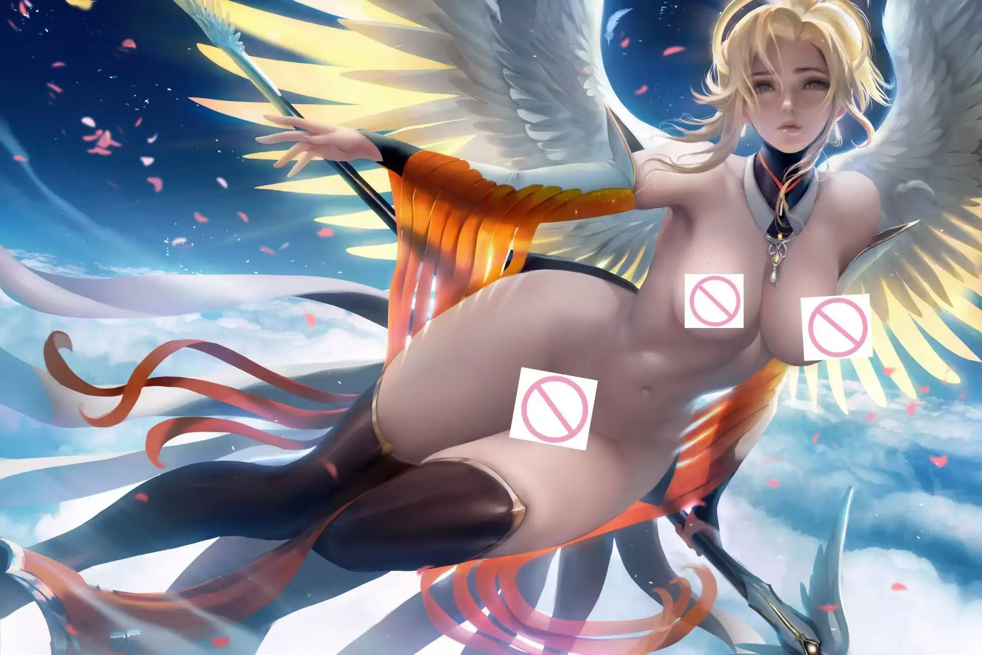 Игра Overwatch Mercy Angela Ziegler Hottie Print Холст Хентай Аниме Секс Обнаженная Девушка HD Плакат