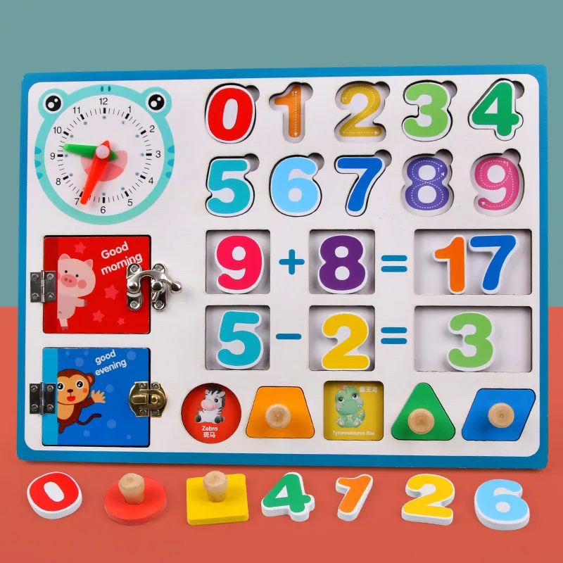 

Детская деревянная доска Монтессори, деревянные игрушки, математическая графика, познавательная головоломка для раннего развития, детские сады, игры