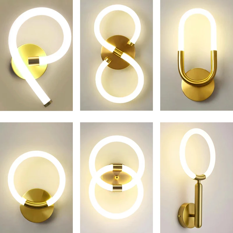 

360 ° glow LED Wall light Simple creative Indoor Home decor Villa Yard Bathroom Bedroom Corridor Bedside Wall lamps