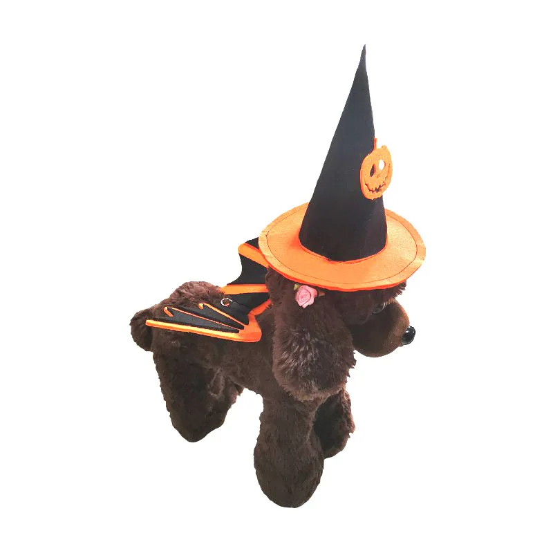 

Halloween Pet Bat Wings Pumpkin Hat Holiday Costume Funny Dog Cat Bat Transformation Halloween Pet Pumpkin Hat Accessories
