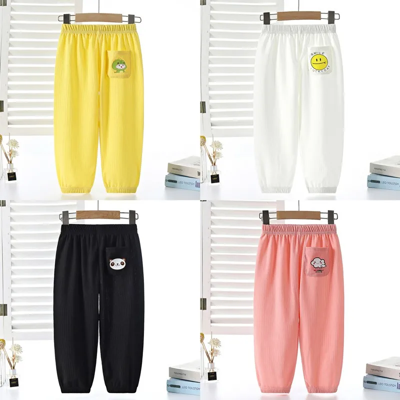 

Модные детские летние брюки для маленьких девочек и мальчиков, тонкие крутые свободные брюки с низкой талией, детские брюки для мальчиков, Д...